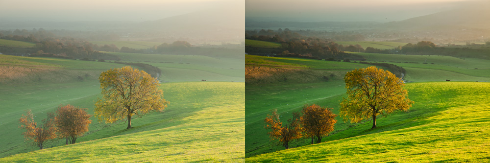 Luminar 4 before and after comparison.